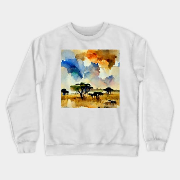 Africa watercolor Crewneck Sweatshirt by loud-silence